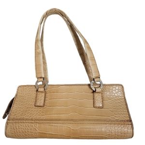 Tommy Hilfiger faux alligator tan shoulder bag
